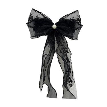 Imagem de IEUDNS Suporte de cortina, prendedor de cortina, presentes, fácil instalação, prendedor de cortina, laço de renda, ornamento para sala de estar, quarto, casa, Preto