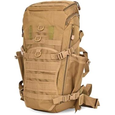 Imagem de Mochila Tática Me Mochilas De Camuflagem Militar À Prova D'Água Moutaieer Hikig Hutig Mochila Ao Ar Livre, Brown, 50-70L