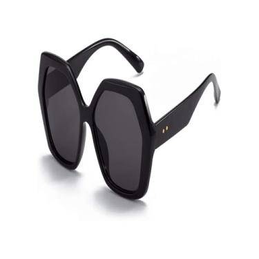 Imagem de Óculos de sol femininos ButterflyOversize, óculos de sol fashion, óculos de sol femininos UV400 para viagem, C1 preto, óculos de sol