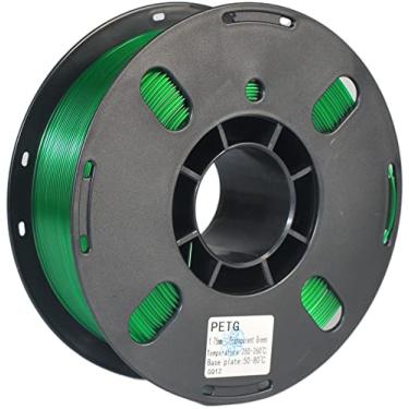 Imagem de RANKI Filamento PETG Filamento de impressora 3D de 1,75 mm, precisão dimensional +/- 0,03 mm, carretel de 1 kg (verde transparente)