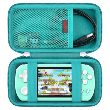 Imagem de Elonbo Estojo De Transporte Para Console Videogame Portátil Tebiyou/Great Boy/Beico, Retrô, Capa Viagem E Armazenamento Jogos Portáteis, Bolsa Guardar Brinquedos Eletrônicos Fliperama, Verde + Por D