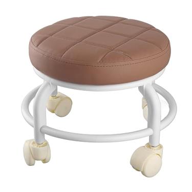 Imagem de aqxreight Rolando As Rodas de Alta Densidade Otomana de Alta Densidade Double Camadas de Apoio para Os Pés para a Cor do café do Escritório da Família Com Suporte de esponja. Rolando Otomanfootrest Stoolscoot Stooll Rolling (Marrom)