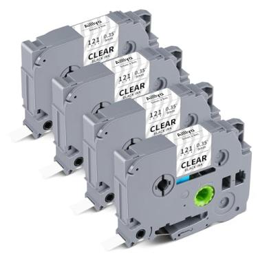 Imagem de Aililiya TZ-121 Fita adesiva transparente de substituição para Brother P Touch TZe-121 TZe121 TZ121 9 mm fita laminada TZ de 9 mm funciona com impressora de etiquetas Brother PTD210 PTD220 PTD202