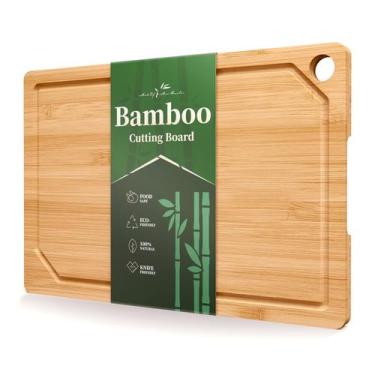 Imagem de Tábua de corte Kitsure Bamboo com sulcos profundos de suco 29,5x20cm