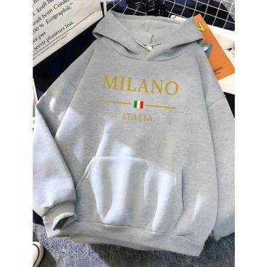 Imagem de Moletom Canguru Unissex Milano Italia Agasalho Casaco Blusa De Frio Bl