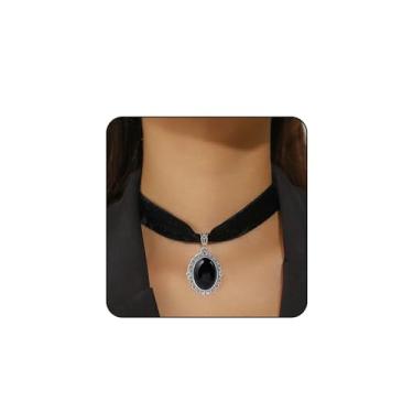 Imagem de PINCHUAN 4 peças gargantilha preta para mulheres, conjunto de gargantilha de veludo de renda preta clássica em camadas, colar de veludo, gargantilha gargantilha gótica ajustável, Veludo, Sem Pedra