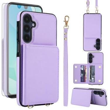 Imagem de Asuwish Capa de celular para Samsung Galaxy A14/M14 5G carteira de celular com protetor de tela de vidro temperado alça transversal de pulso com bloqueio RFID suporte para cartão de crédito A 14 4G