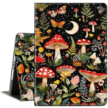 Imagem de ACWDMKH Capa para tablet Microsoft Surface Pro 7 Plus/7/6/5/4 de 12,3 polegadas, suporte ajustável de couro para Surface Pro 12.3, borboleta cogumelo