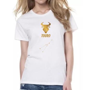 Imagem de Camiseta Baby Look Signo Touro Constelacao Dourada - Alearts, P