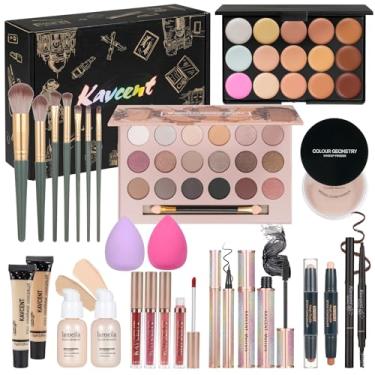 Imagem de Conjuntos de maquiagem para adolescentes, kit de maquiagem para mulheres, kit completo de maquiagem para mulheres, adolescentes, adolescentes, paleta de sombras, kits de maquiagem de Natal