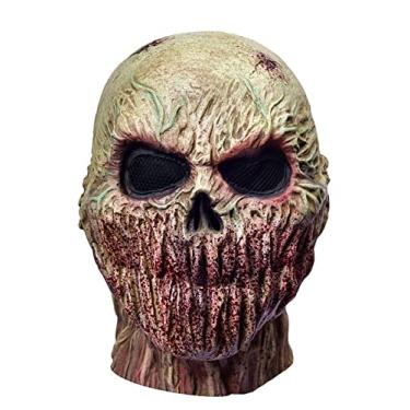 Imagem de RAPGET Máscara de terror para homens velhos Halloween Novidade Fantasia de festa de látex Máscara de cabeça inteira Zombie Cosplay, Amarelo, Universal size