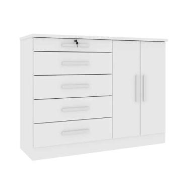 Imagem de Cômoda 5 Gavetas 2 Portas Istambul - Branco - TCIL MOVEIS