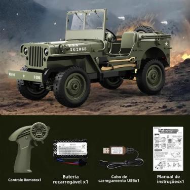 Imagem de Escala 1:10 JJRC C8815 RC Car 1941 Willys Jeep 24G 4WD Controle Remoto