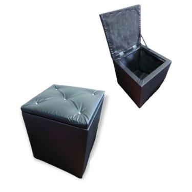 Imagem de Puff BAÚ Banqueta Cubo material sintético Quadrado Decorativo - Pratik
