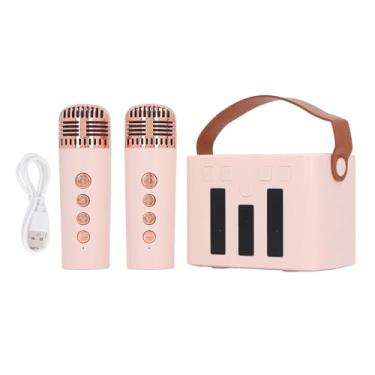 Imagem de Bluetooth Microphone Speaker LED Mini Máquina de canto sem fio de karaokê portátil com microfones embutidos para crianças adultos festas em casa uso abdas 2 microfones