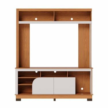 Imagem de Estante Home Para Até 65 Polegadas 2 Portas Belaya Freijó E Off White