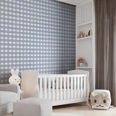 Imagem de Papel de Parede Revoada Xadrez Vichi Azul 4409