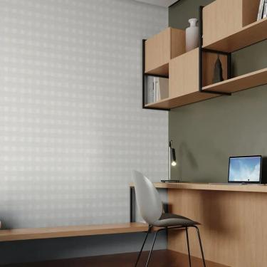 Imagem de Papel de Parede Revoada Xadrez Vichi Cinza Claro 4413