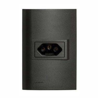 Imagem de 1 Tomada 2P+T 10A 250V Carbono - Revitá 5UB9 9452CA - SIEMENS