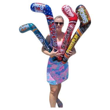 Imagem de Zugar Land Tacos De Hóquei Infláveis 35" (4 Modelos): Splash It! Thwack! Hat Trick. Pow! Power Play Smack! Face Off! Whack! Colorido. Vinil. Ótimo Pacote Lembrancinhas Para Festa - 4