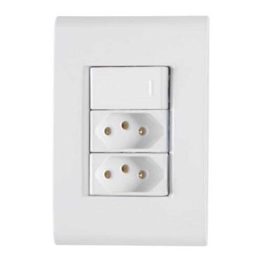 Imagem de Conjunto Interruptor Simples + 2 Tomadas 20a - Linha Liz - Tramontina