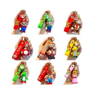 Imagem de Chaveiro 3D Super Mario Bros Para Crianças, Pingente De Bolsa Escolar,