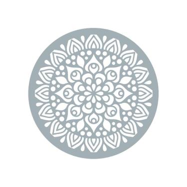 Imagem de Quadro Decorativo Cinza Mdf Mandala Floral 40X20Cm