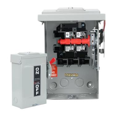 Imagem de Interruptor de segurança 2P 30Amp 120V/240V para uso geral, caixa de interruptores de desconexão, interruptor de segurança de desconexão rápida