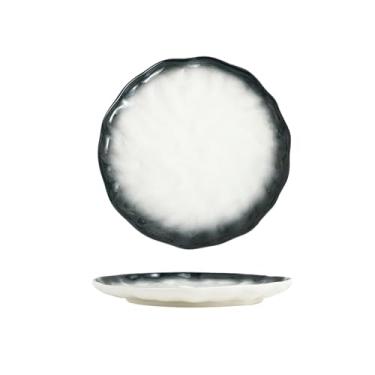 Imagem de Prato verde criativo japonês, tigela de arroz de cerâmica simples para uso doméstico - disco de 25,4 cm