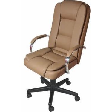 Imagem de Cadeira Ergodecor Giratória Escritório suporta até 130kg Euro Presidente Caramelo Relax C/ Rodizio, 100% Nacional