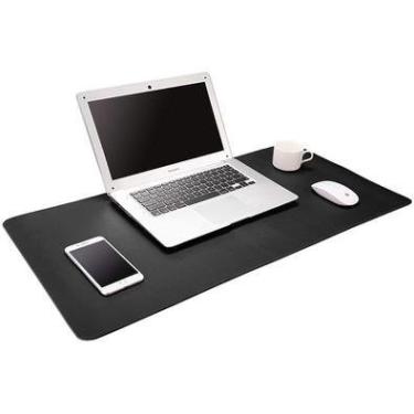 Imagem de Mouse Pad Desk Pad Eddias, 70x30cm, Couro Ecológico, Minimalista, Mesa Grande, Preto