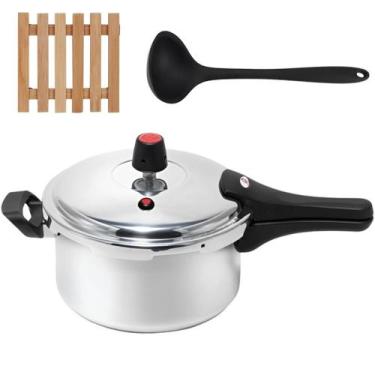 Imagem de Panela Pressão 4,5L Fechamento Externo + Descanso + Concha - Marcolar