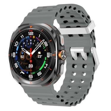 Imagem de Sodhad Pulseira de silicone macio compatível com Samsung Galaxy Watch 7 de 44 mm e 40 mm e pulseiras esportivas respiráveis para Galaxy Watch 7 6 5 4 de 44 mm e 40 mm / 6 Classic de 43 mm 47 mm / 5