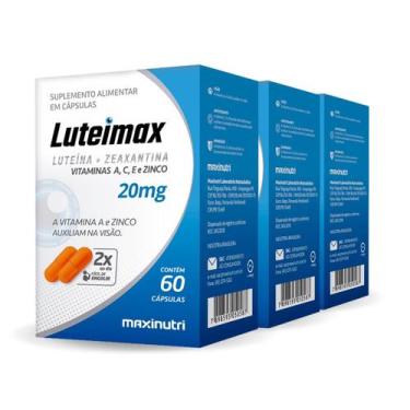 Imagem de Kit 3 Luteína Zeaxantina com Vitaminas A C E e Zinco Luiteimax 60 cáps