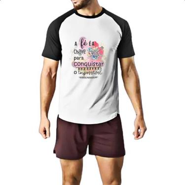 Imagem de Camiseta Raglan Gospel A fe e a chave - Alearts, GG