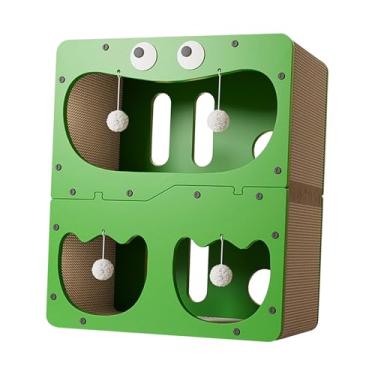 Imagem de Baoblaze Casa de brinquedo ondulada para gatos, placa arranhadora interativa divertida e resistente ao desgaste, condomínio para gatinhos, pequenos animais,