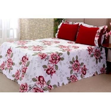 Imagem de Kit Colcha Cobre Leito 3 Peças Casal Queen Size Estampado Enxoval - LÍ