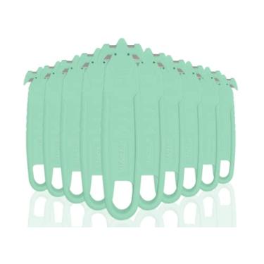Imagem de T TOVIA Faca De Corte Segurança Com Lâmina Embutida Aço Inoxidável, Abridor Embalagens Plástico Para Caixa, Papelão, Filme Termoencolhível, Alças, 10 Peças, Verde