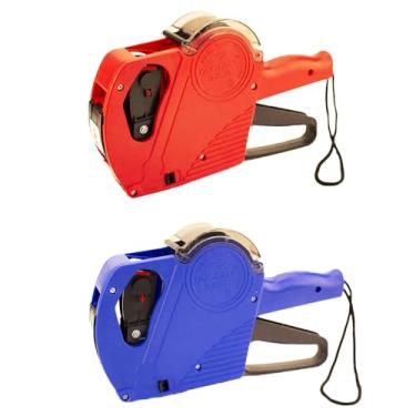 Imagem de ZZT Pacote com 2 pistolas de preço, vermelho e azul com etiqueta de preço de 8 dígitos, combina com 4000 etiquetas, fabricante de etiquetas de preços para bricolage, supermercado