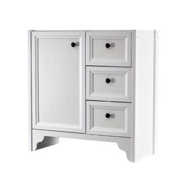 Imagem de Gabinete Armário Banheiro Ditália 1 Porta 3 Gavetas Bn-05 Branco