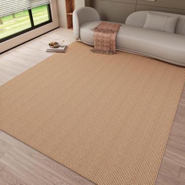 Imagem de Naturei Tapetes de corredor de tecido para corredores, tapete lavável de 1,8 x 2,7 m, tapete antiderrapante de borracha para entrada, cozinha, quarto, lavanderia, laranja/bronzeado/marrom