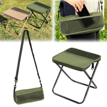 Imagem de Banqueta portátil dobrável, pequena e dobrável que pode ser transformada em uma bolsa, banquetas portáteis para montanhismo e caminhada com dois bolsos de armazenamento – realmente liberte suas mãos