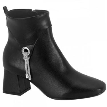 Imagem de Bota Vizzano Detalhe Strass Cano Baixo Feminina - Preto - 35
