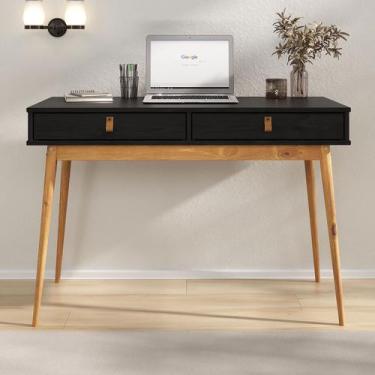 Imagem de Mesa de Estudo Para Quarto Office Madeira Preto Freijó Wanda - IDIMEX