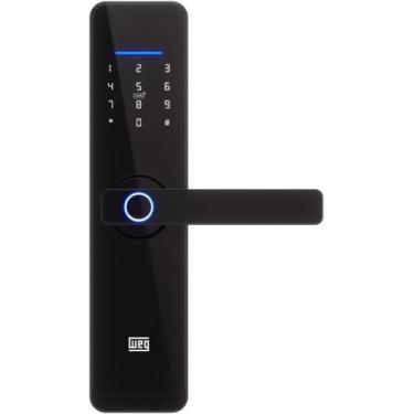 Imagem de Fechadura Eletrônica Smart WiFi Embutir Preta Biométrica Alexa Google 