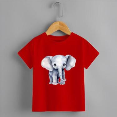 Imagem de Camiseta Infantil Unissex Elefante Personalizada 100% Algodão - NoBran