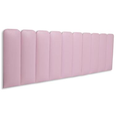 Imagem de Cabeceira King Kit 10 Placas Modelo Arredondada - Courino Rosa