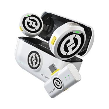 Imagem de Hollyland Lark M2 Microfone Lapela Sem Fio, Compatível com Android, IPhone 15, Cancelamento de Ruído Inteligente, Transmissão Sem Fio de 300M, 30 H Duração de Bateria, Ideal para Vlog-Branco