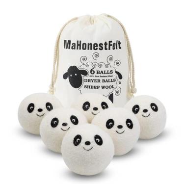 Imagem de Amaciador de tecidos natural MahonestFelt com bolas de secagem de lã (