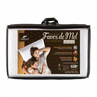 Imagem de Travesseiro Favo De Mel Macio 50x70cm Branco Super Conforto - Lavável 